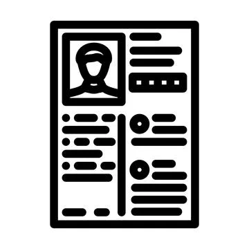 Resume document interview job line icon vector illustration Illustrazione stock