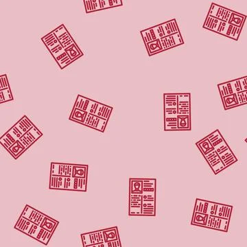 Resume document interview job line vector seamless pattern イラスト素材