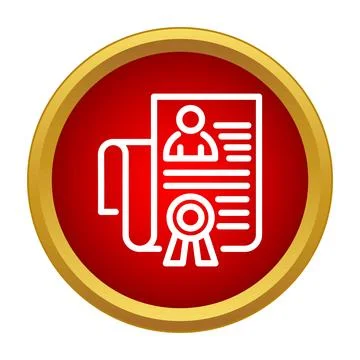 Resume document outline icon representing job application and profile Stock Illustration