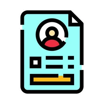 Resume document showcasing personal data for job application Stockillustratie