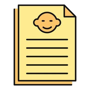 Resume document showing professional profile and career details Stock Illustration
