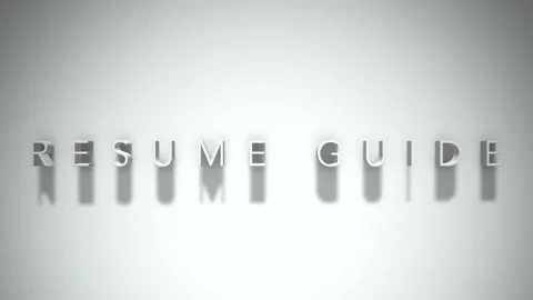 Resume guide  3D title animation white text on a white background Stock Footage 299635579