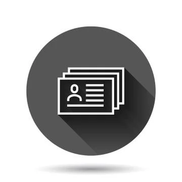 Resume icon in flat style. Contract document vector illustration on black rou Stock Illustration