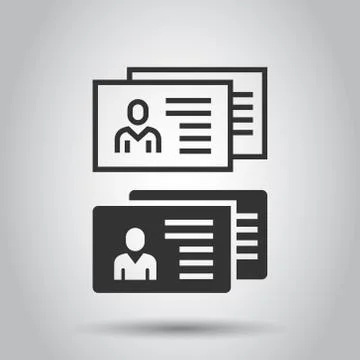 Resume icon in flat style. Contract document vector illustration on white iso 스톡 일러스트