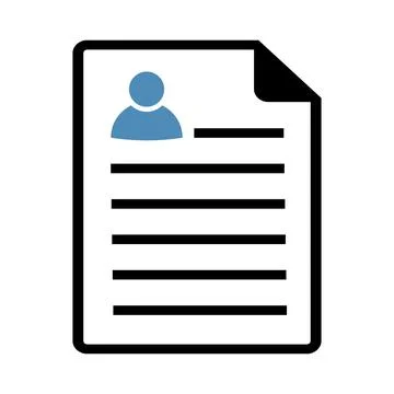 Resume icon in flat style. Contract symbol Stock Illustration