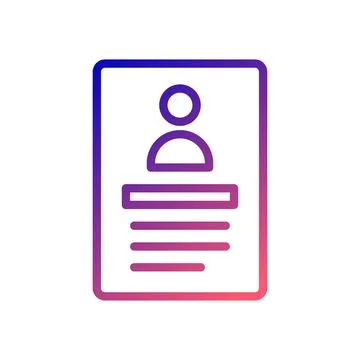 Resume icon gradient blue red business illustration. 库存插图