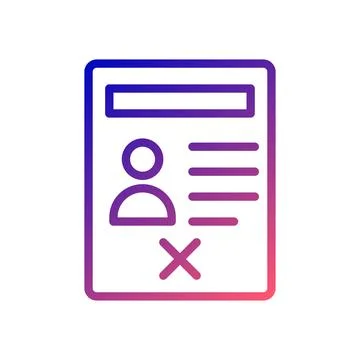 Resume icon gradient blue red business illustration. Stock Illustration