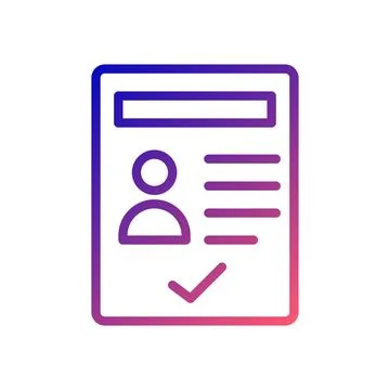 Resume icon gradient blue red business illustration. 库存插图