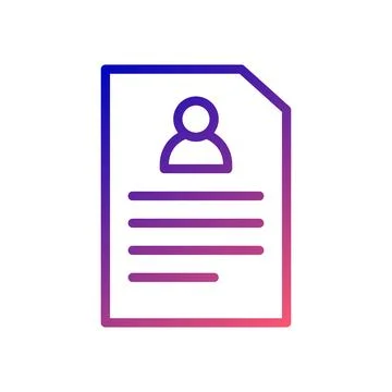 Resume icon gradient blue red business illustration. Stock Illustration
