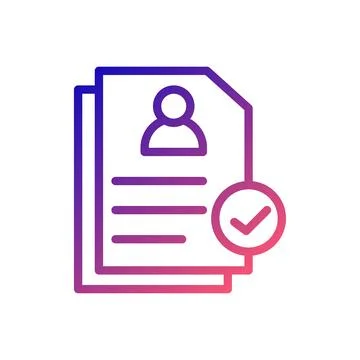 Resume icon gradient blue red business illustration. 库存插图