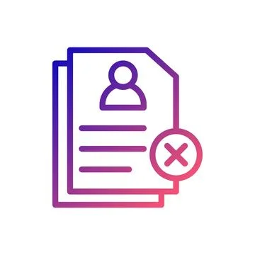 Resume icon gradient blue red business illustration. Illustrazione stock