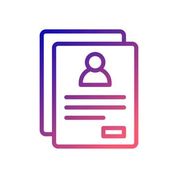 Resume icon gradient blue red business illustration. 库存插图