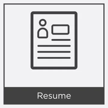 Resume icon isolated on white background Free Stock Illustration