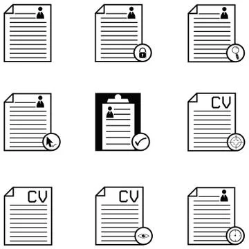 Resume icon set Stock Illustration
