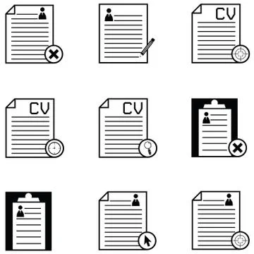 Resume icon set Stock Illustration