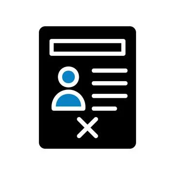 Resume icon solid blue black business symbol illustration. Stock Illustration