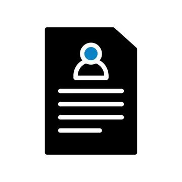 Resume icon solid blue black business symbol illustration. 스톡 일러스트