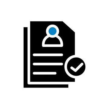 Resume icon solid blue black business symbol illustration. イラスト素材