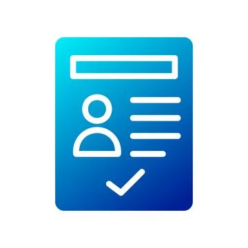 Resume icon solid gradient blue business symbol illustration. Stockillustratie
