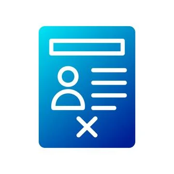 Resume icon solid gradient blue business symbol illustration. Stock Illustration
