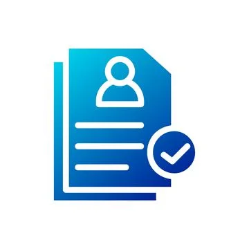 Resume icon solid gradient blue business symbol illustration. Stock Illustration