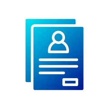 Resume icon solid gradient blue business symbol illustration. イラスト素材