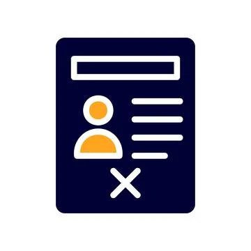 Resume icon solid orange black business symbol illustration. Illustrazione stock