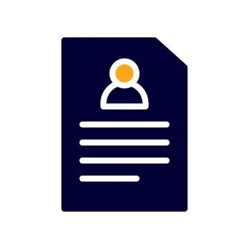 Resume icon solid orange black business symbol illustration. イラスト素材