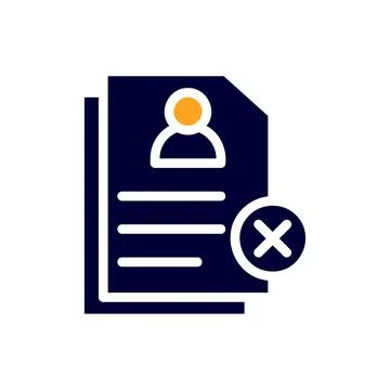 Resume icon solid orange black business symbol illustration. Stock Illustration