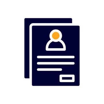 Resume icon solid orange black business symbol illustration. Stock Illustration