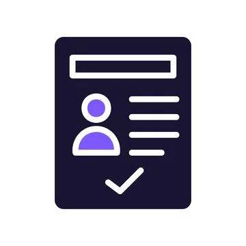 Resume icon solid purple black business symbol illustration. Stock Illustration