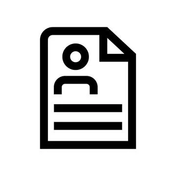 Resume icon with user profile symbol isolated on transparent background Stock Illustration