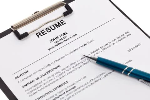 Resume isolated Foto stock