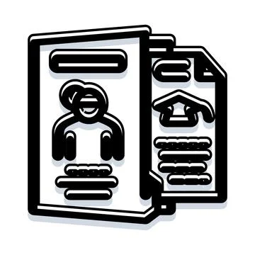 Resume job application document profile for career Stock Illustration