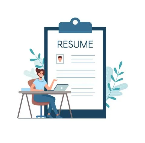 Resume for a job interview. Human Resources Department. Vector illustration Stock Illustration