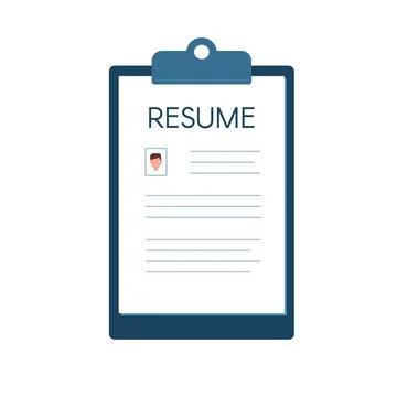 Resume for job an interview. Vector illustration in flat style isolated on white Stock Illustration