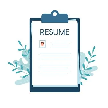 Resume for job interviews. Vector illustration in flat style, isolated. Leaves Stock Illustration