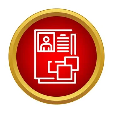 Resume or cv profile application document icon Stock Illustration
