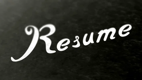 "Resume" in the page. Negative image. Looping footage has 4K resolution. Video stock 98974085