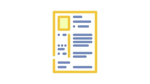 Resume paper document color icon animation Stock Footage 327271199
