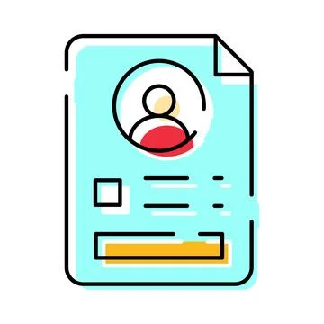 Resume personal data application form for recruitment Stockillustratie