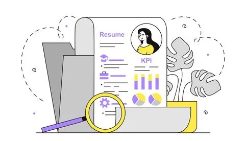 Resume profile data vector linear Illustrazione stock
