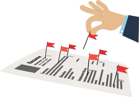 Resume red flags Stock Illustration