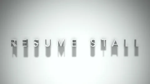 Resume stall 3D title animation white text on a white background Stock Footage 298896216