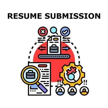 Resume submission process with job application review Stock Illustration