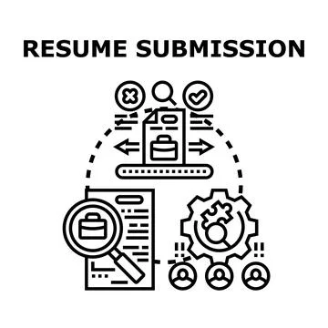 Resume submission process with job application review Stock Illustration