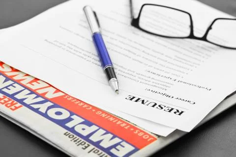 Resume on the Table Stock Photos