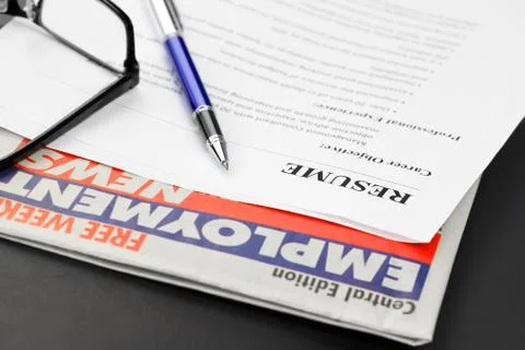 Resume on the Table Stock Photos