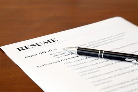 Resume on the Table Stock Photos