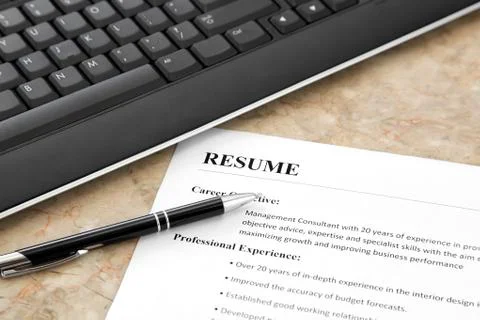 Resume on the Table Stock Photos